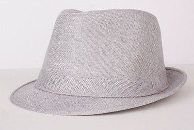 NEW STRAW TRILBY FEDORA HAT VINTAGE FEDORA GANGSTER HAT CAP WOMENS 