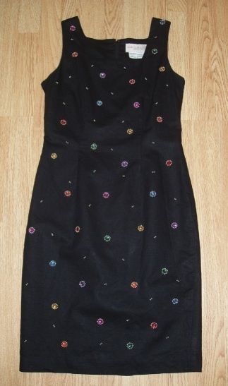 Adam Douglass Adrianna Papell 60s Style Beaded Jeweled Wiggle Dress 