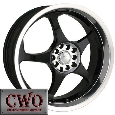 17 Black Akita AK90 Wheels Rims 4x100/4x114.3 4 Lug Civic Integra 