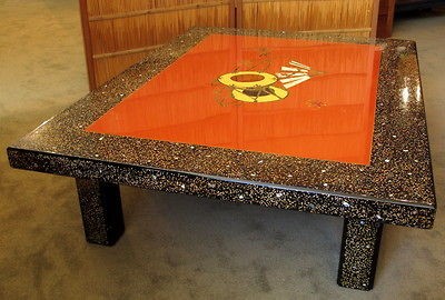 Japanese Wakasa Lacquered Low Coffee Table Zataku Furniture