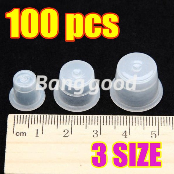   Plastic Tattoo Ink Cups Caps Pots Pigment Supplies Small Medium Large