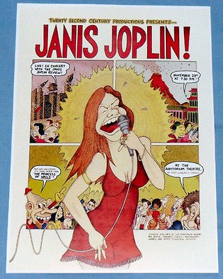 Janis Joplin Concert Poster   Chicago 1969   Kozmic Blues Band