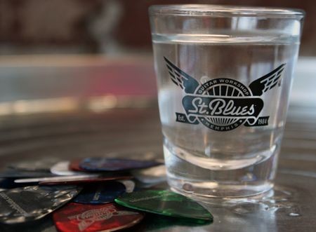 St. Blues Guitar Workshop Shot Glass