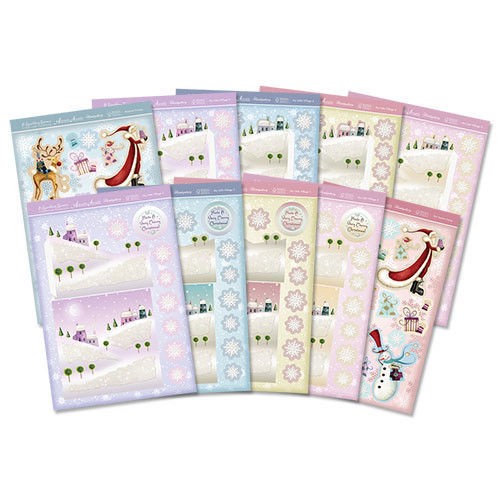   SPARKLING SEASON Christmas Snowy Village Zig Zag Cards Making Kit