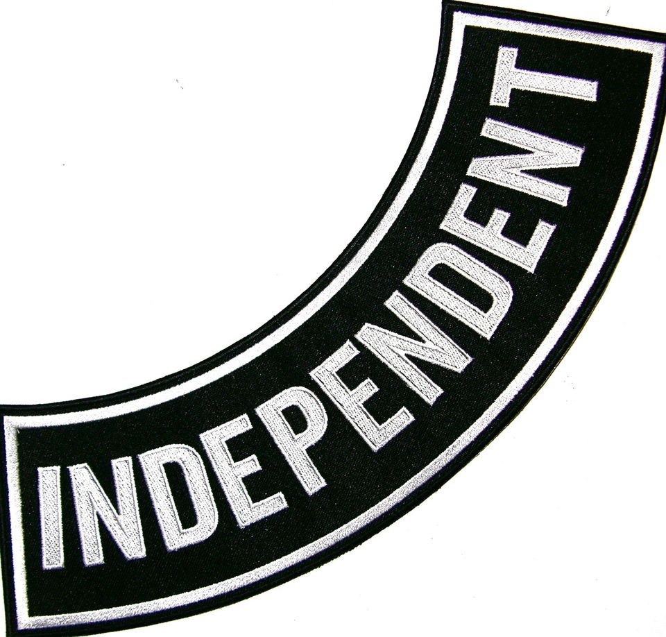 INDEPENDENT,NO ASSOCIATION,CL​UB,ALONE,LONER​,SIDE/BOTTOM ROCKER 