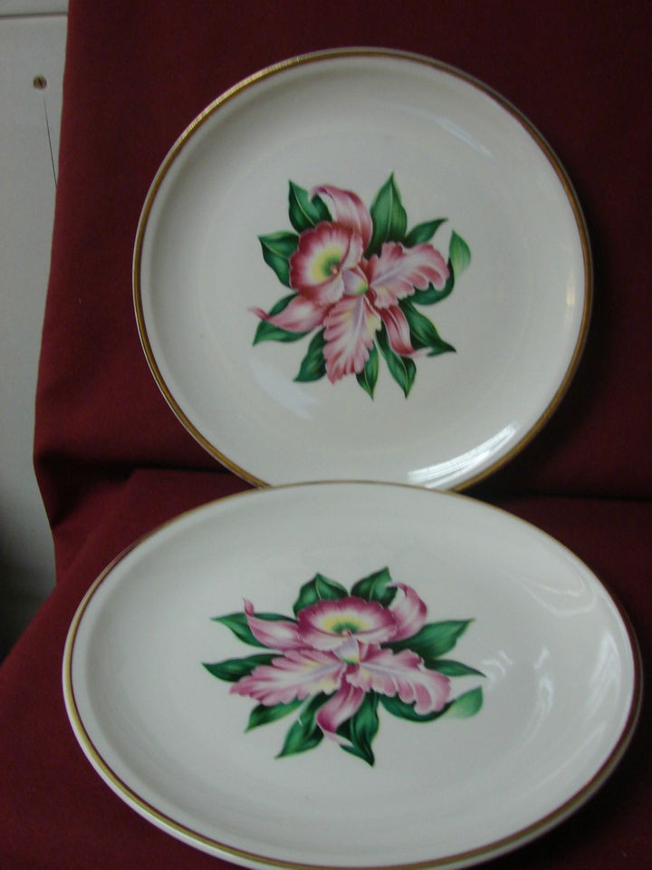 Paden City Potteries China Dinnerware Modern Orchid set 2 Dinner 