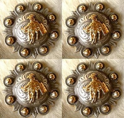   GOLDEN BARREL RACING CONCHOS HORSE SADDLE HEADSTALL TACK RODEO C09