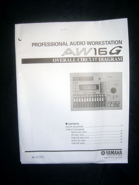 Yamaha AW16G Audio Workstation Circuit Diagram FREE SH