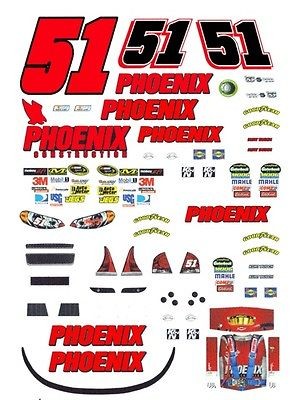 51 Kurt Bush Phoenix Chevy 2012 1/43rd Scale Slot Car Waterslide 