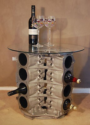 Rover V8 Engine Wine Rack Side Table