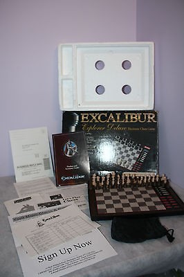 Excalibur Explorer Deluxe Electronic Chess Set 100% Complete in Box 