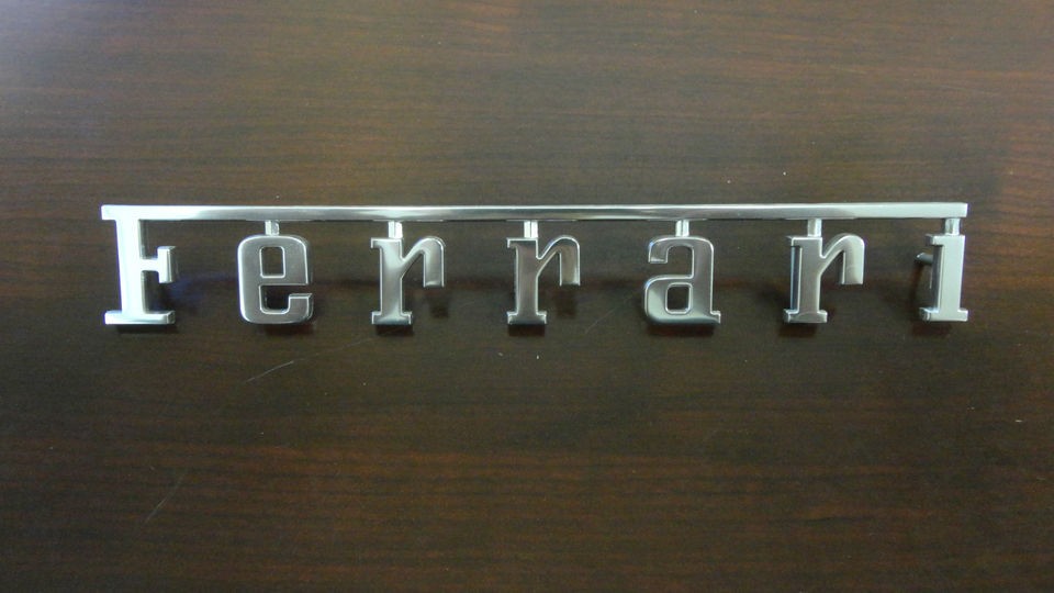 Ferrari 360, 430, 458, 348, 355, TR, Ferrari Script Emblem, P/N 