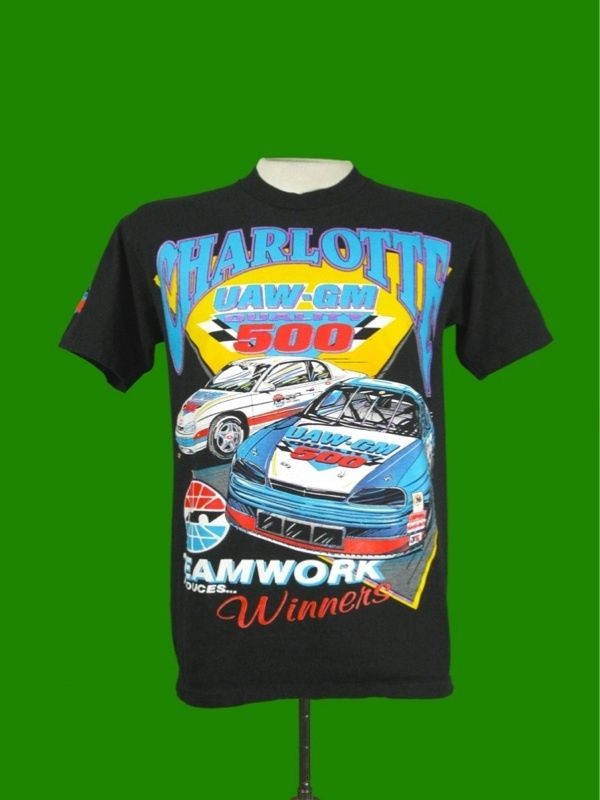 Vtg CHARLOTTE UAW GM 500 SPEEDWAY RACING T SHIRT M