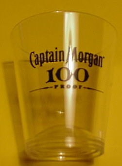 Captain Morgan Rum 100 Proof Plastic Shot Glass.NEW