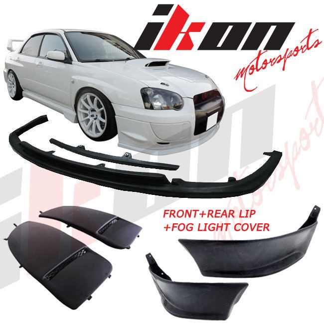 FIT FOR SUBARU IMPREZA WRX STI 04 05 FRONT + REAR BUMPER LIP + FOG 