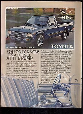 Vintage Print Ad 1982 Toyota diesel truck auto advertisement