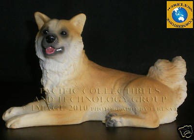 BREED AKITA STATUE LIFELIKE DOG FIGURINE GLASS EYES