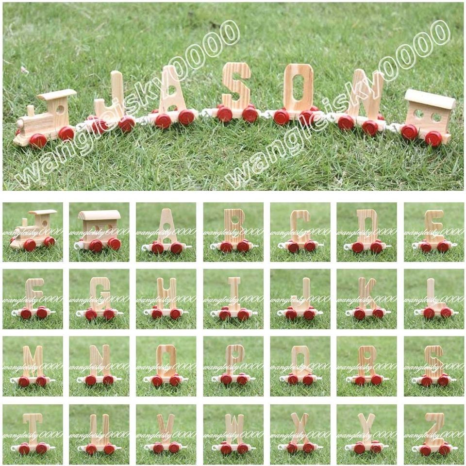 Wooden Train Letter Alphabet Letter Toys Birthday Xmas Wedding Party 
