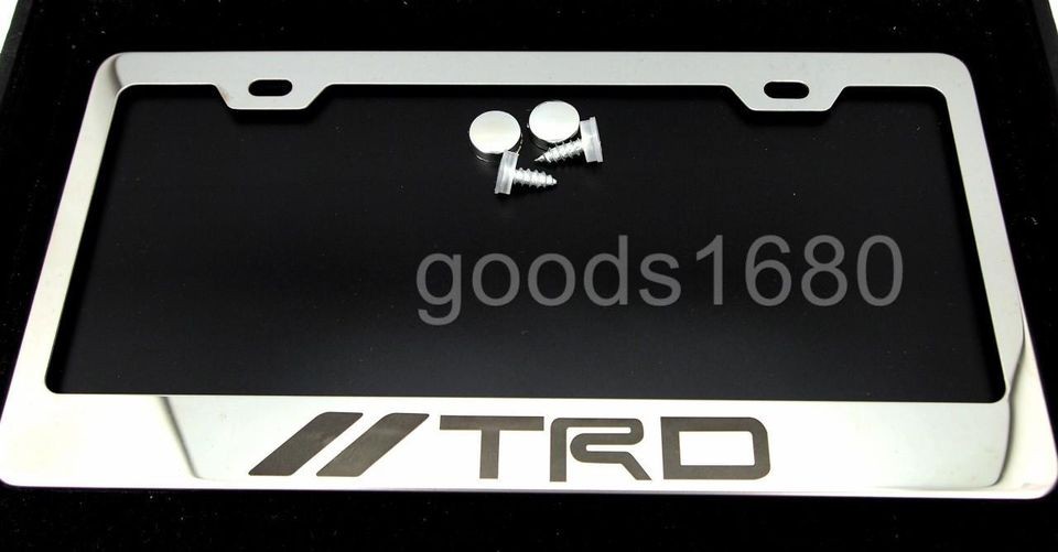 TRD TOYOTA Chrome Metal Stainless Steel License Plate Frame Holder FA 