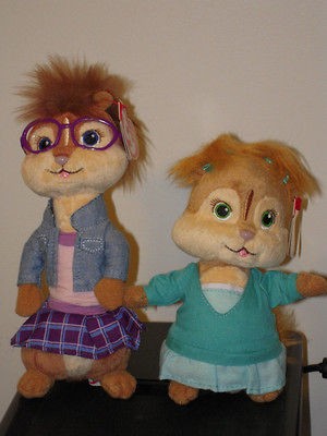 Ty Set ELEANOR & JEANETTE Chipettes Chipmunks Beanie Baby Chipmunk 