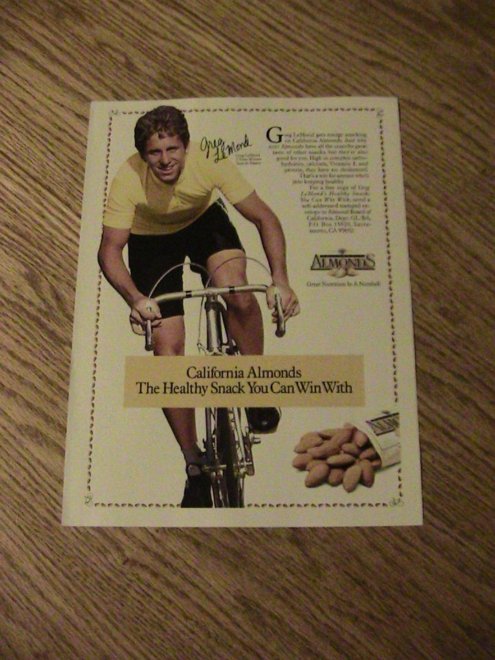   LEMOND ADVERTISEMENT CALIFORNIA ALMONDS AD WINNER TOUR DE FRANCE BIKE