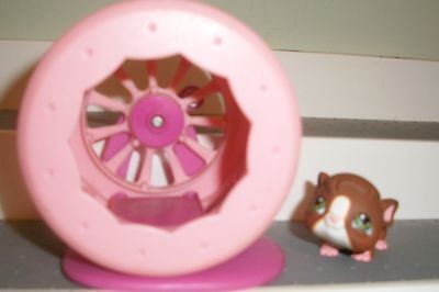   PET SHOP LOT HAMSTER w/ EXERCISE WHEEL PLAYSET FREE SHIP GUINNEA PIG