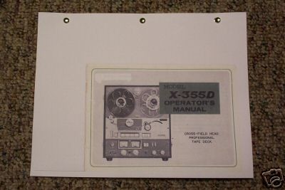 Akai X 355D Reel to Reel Owners Manual FREE SHIP