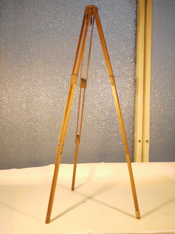 Vintage wooden camera tripod,interes​ting