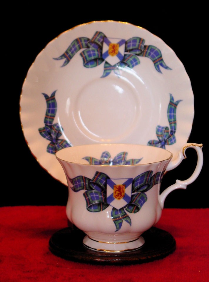 Royal Albert NOVA SCOTIA TARTAN in blue  Tea Cup/Saucer   Fine Bone 