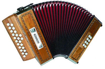   ACCORDION MERLIN DIATONIC VIENNA STYLE GC 21/8 BASS BUTTON ACCORDIAN