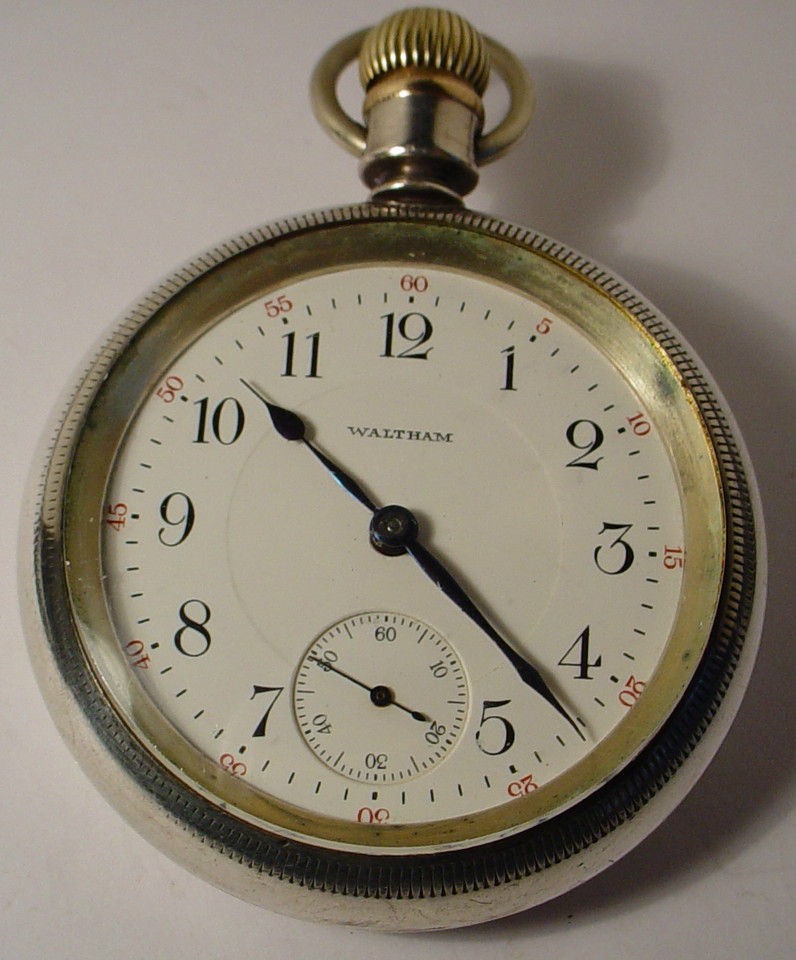 ANTIQUE WALTHAM BARTLETT STERLING SILVER 17J POCKET WATCH 18 SIZE 