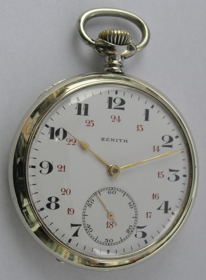 ANTIQUE ZENITH OPEN FACE MENS POCKET WATCH SWISS 1900