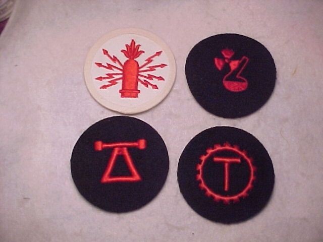 EAST GERMAN NAVY BRANCH PATCHES RANGEFINDER, TURBINES, ETC.