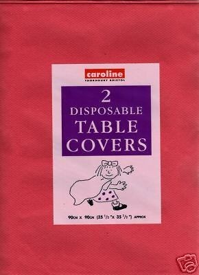 new red paper disposable table cloths party ware birthday wedding 