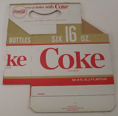 Vintage Unused COKE Coca Cola Six Pack Carton Carrier