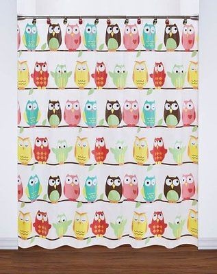 NEW Owl PEVA Shower Curtain