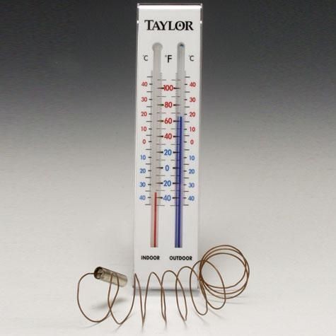   5327 Indoor Outdoor Thermometer w/ Bold, Colored Numbers & Large Face