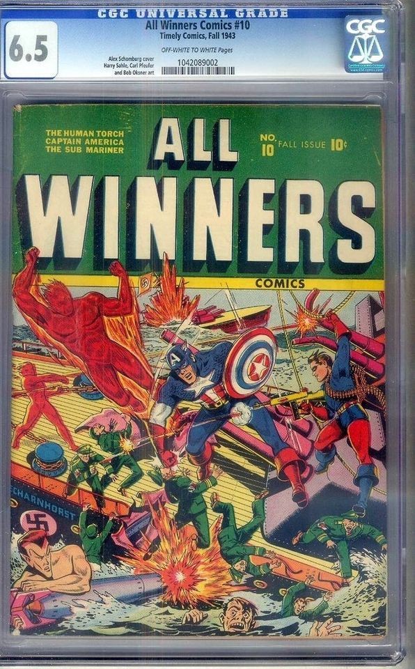 ALL WINNERS COMICS #10 CGC 6.5 OW2WP