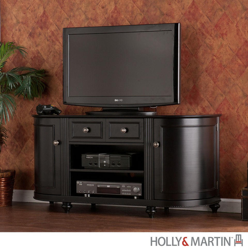 Sawyer Black TV Entertainment Center Media Stand Cabinet Console Holly 