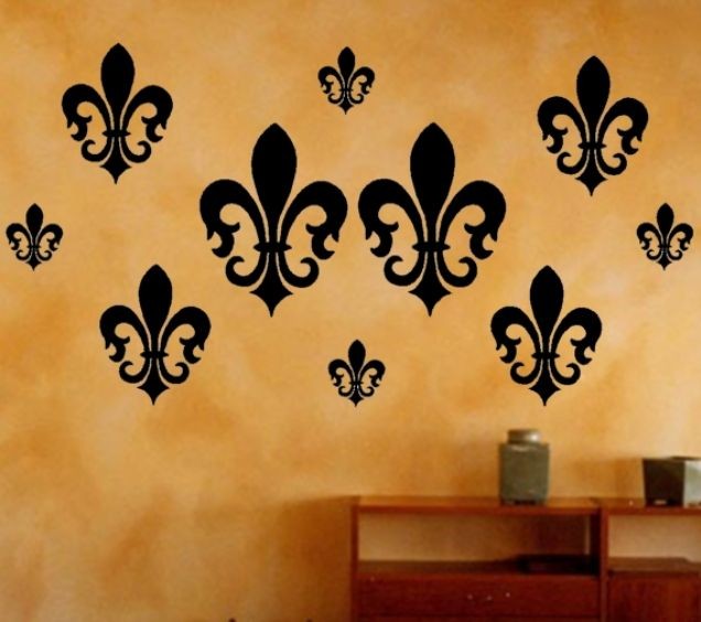 10   FLEUR DE LIS Decal Lys heart Wall Art Quote Vinyl Sticker FREE 