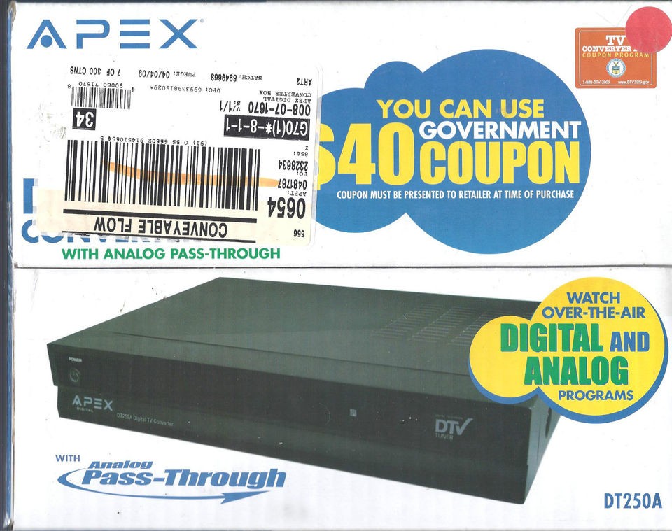 New Factory Sealed APEX Digital TV Converter BOX