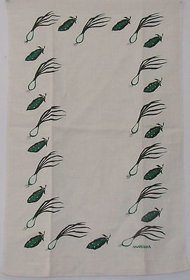 Mid Century Modernist Marushka Tea Towel Curtain Vegetable Design