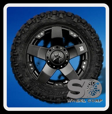 20 WHEELS RIMS XD ROCKSTAR MATTE BLACK WITH 305 55 20 NITTO TRAIL 