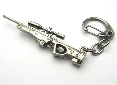 TFK323   60mm Scope AWP L96 Blacktone Alloy Assault Rife Gun Key Chain 