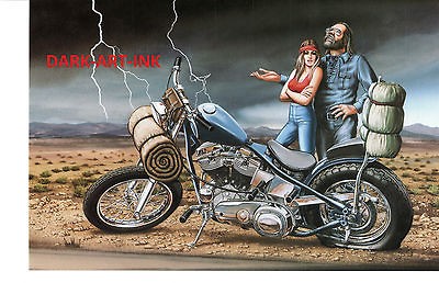 David Mann Art Middle of Nowhere Print Easyriders Harley Davidson In 