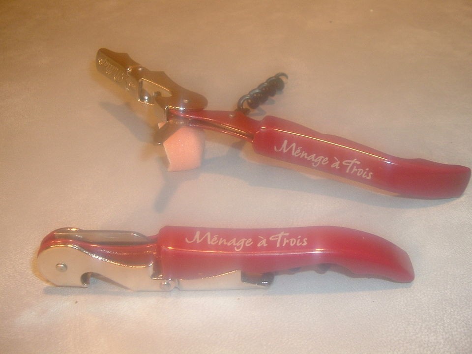 Menage A Trois Waiters Wine Corkscrew Bottle Opener Napa Valley 