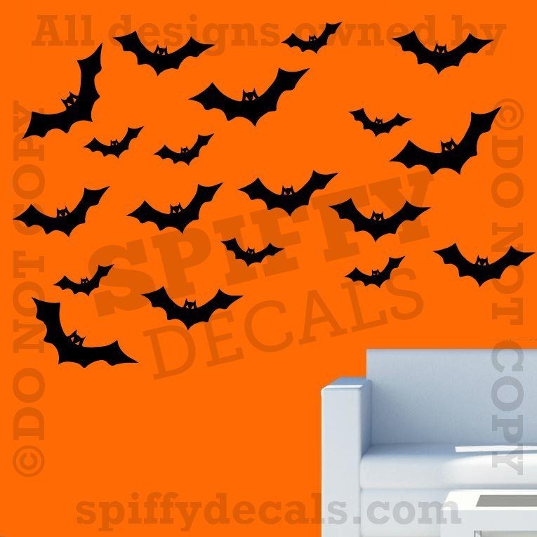 HALLOWEEN BATS SET OF 25 October Quote Vinyl Wall Decal Decor Art 