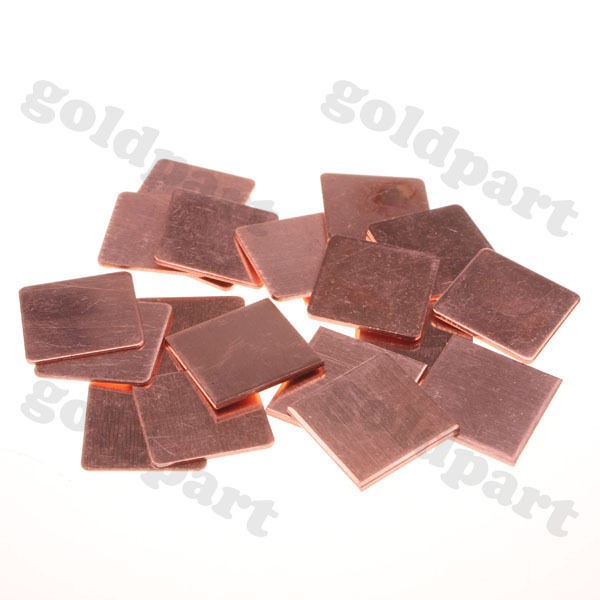 45pcs Laptop GPU CPU Heatsink Copper Shim 20mmx20mm