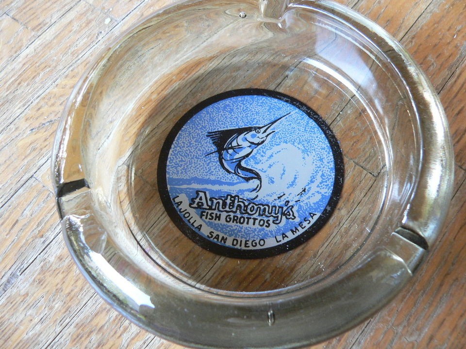 Vintage Ashtray ANTHONYS FISH GROTTOS San Diego, CA