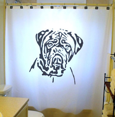 SHOWER CURTAIN Dog Dogue De Bordeaux Mastiff Bulldog